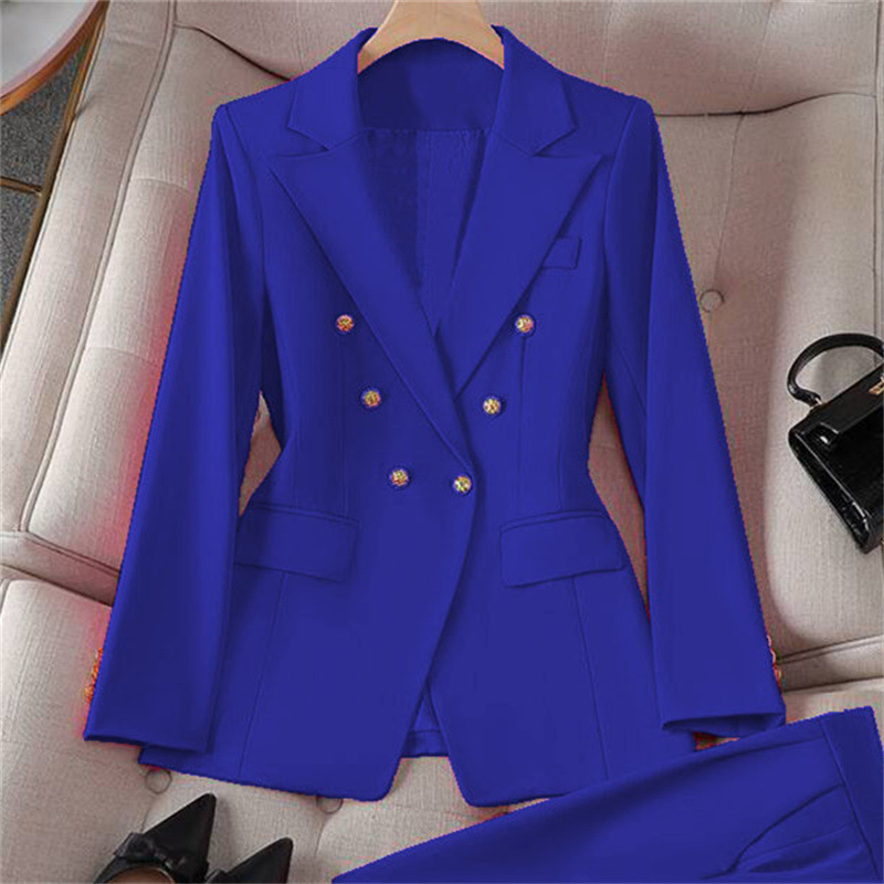 Small suit retro jacket slim fashion 2025 Spring and Autumn women's Korean version casual design sense top and trousers set Small suit retro jacket slim fashion 2025 Spring and Autumn women's Korean version casual design sense top and trousers set