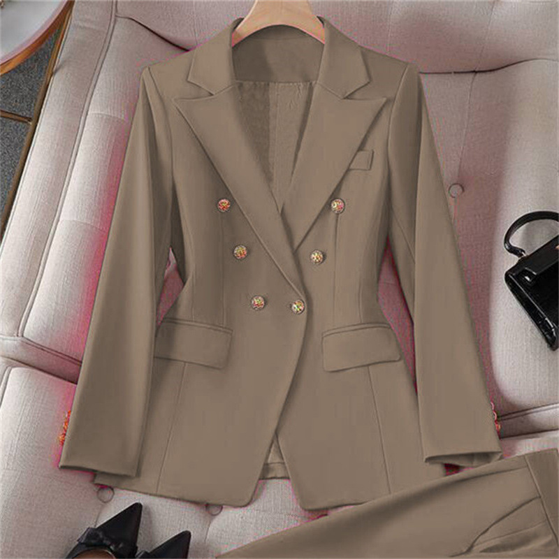 Small suit retro jacket slim fashion 2025 Spring and Autumn women's Korean version casual design sense top and trousers set Small suit retro jacket slim fashion 2025 Spring and Autumn women's Korean version casual design sense top and trousers set