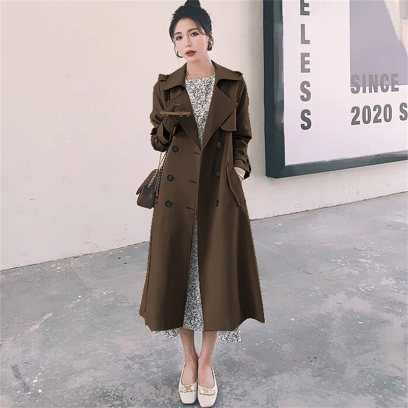 Wind coat jacket for women 2025 Korean version new spring and autumn British style medium long short popular khaki coat Wind coat jacket for women 2025 Korean version new spring and autumn British style medium long short popular khaki coat