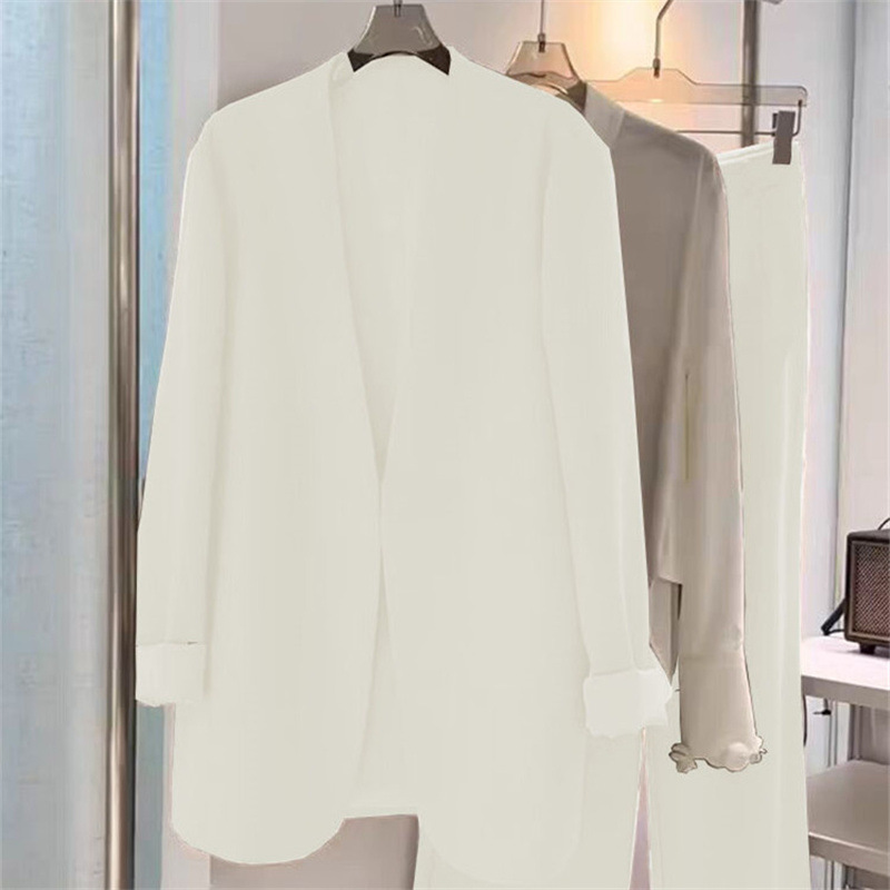 2025 Spring and Autumn plus size suit set, women's fat mm loose casual formal suit, wide leg pants two-piece set, small suit jacket 2025 Spring and Autumn plus size suit set, women's fat mm loose casual formal suit, wide leg pants two-piece set, small suit jacket