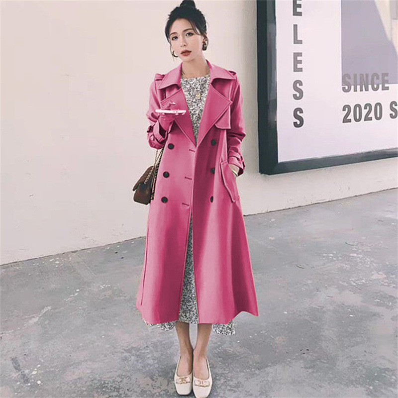 Wind coat jacket for women 2025 Korean version new spring and autumn British style medium long short popular khaki coat Wind coat jacket for women 2025 Korean version new spring and autumn British style medium long short popular khaki coat