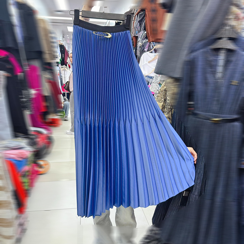 Thirteen line Australian irregular pleated skirt with elastic waistband and drooping feeling, pleated long skirt with large swing, A3 # 9007 Thirteen line Australian irregular pleated skirt with elastic waistband and drooping feeling, pleated long skirt with large swing, A3 # 9007