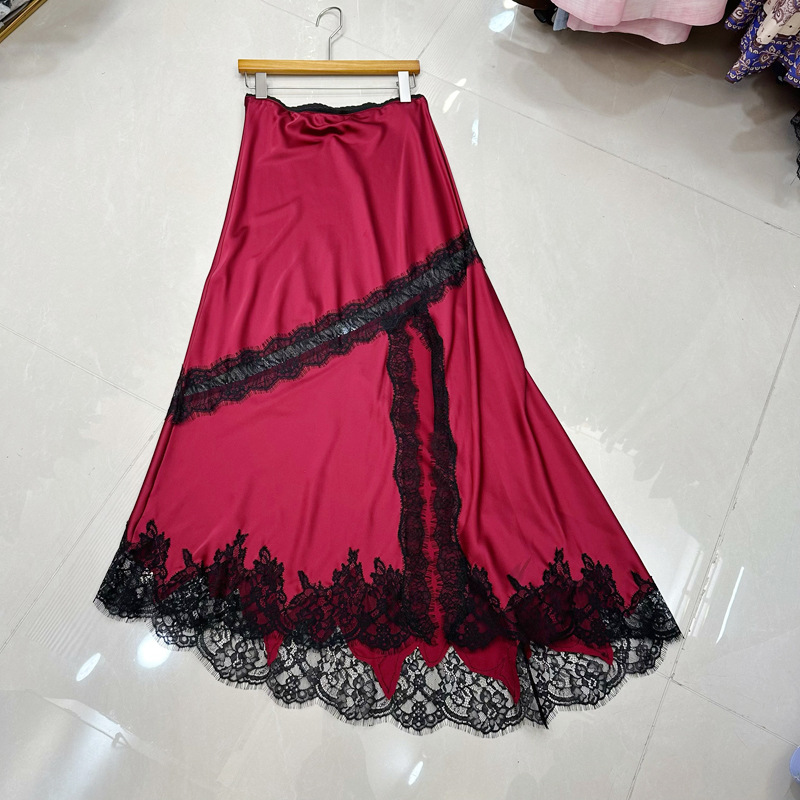 Thirteen Rows Australia's new niche designer style lace embroidery patchwork skirt with elegant charm C1 # 1395 Thirteen Rows Australia's new niche designer style lace embroidery patchwork skirt with elegant charm C1 # 1395