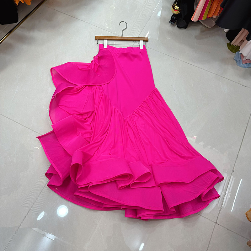 Thirteen line Thai niche irregular wave edge, hip hugging, high waist slimming, big swing skirt, gift skirt A1 # 1053 Thirteen line Thai niche irregular wave edge, hip hugging, high waist slimming, big swing skirt, gift skirt A1 # 1053