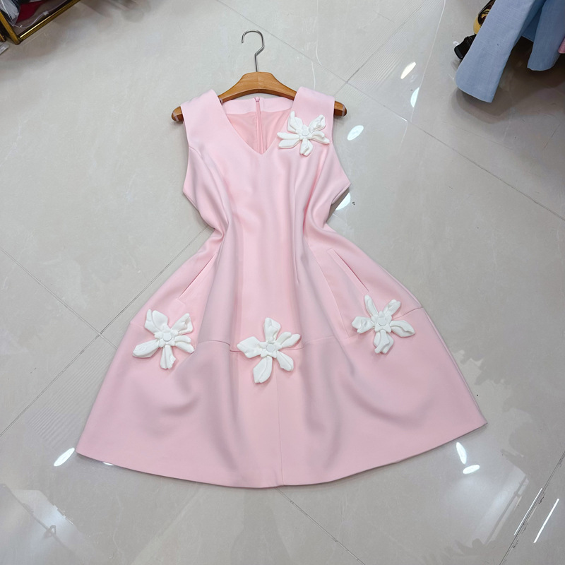 Thirteen Rows Australia Party Show Thin V-neck Handmade Flower Sleeveless Dress Elegant Dress A2 # 8361 Thirteen Rows Australia Party Show Thin V-neck Handmade Flower Sleeveless Dress Elegant Dress A2 # 8361