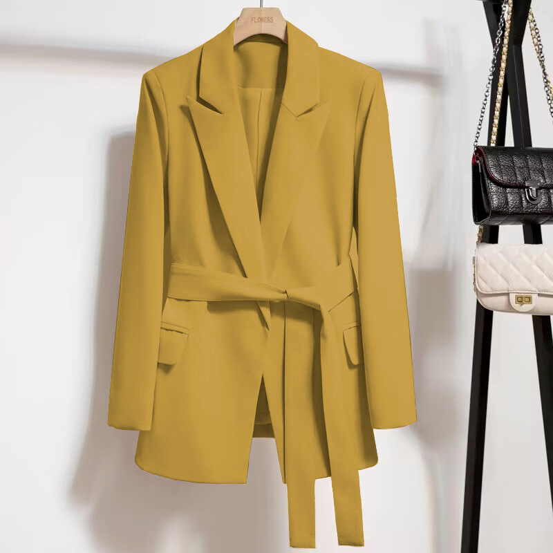 2025 Spring and Autumn New Korean style suit jacket with women's lace up, slim fit and slimming temperament, fashionable street style mini suit top 2025 Spring and Autumn New Korean style suit jacket with women's lace up, slim fit and slimming temperament, fashionable street style mini suit top