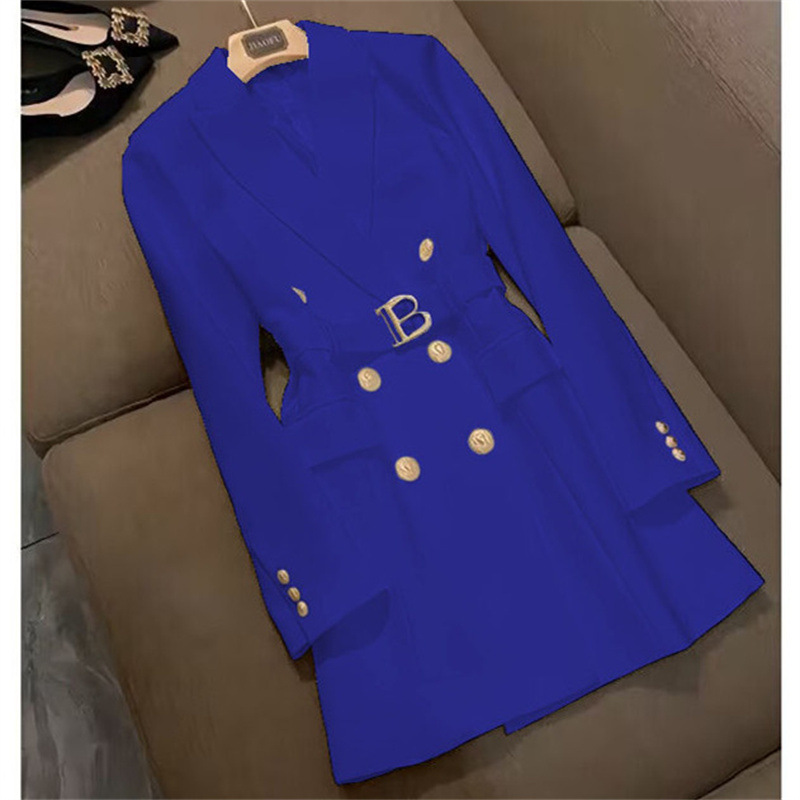 High end explosive street suit jacket for women, mid to long style, 2025 Spring and Autumn new style, British style, single breasted trench coat trend High end explosive street suit jacket for women, mid to long style, 2025 Spring and Autumn new style, British style, single breasted trench coat trend