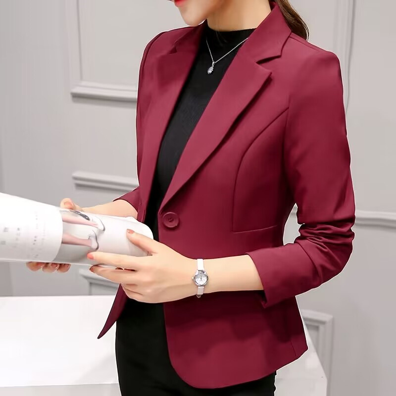 2025 Spring and Autumn New Professional Versatile Suit Long Sleeve Korean Edition Temperament Slimming and Skinny Suit Coat Women's Short Style 2025 Spring and Autumn New Professional Versatile Suit Long Sleeve Korean Edition Temperament Slimming and Skinny Suit Coat Women's Short Style