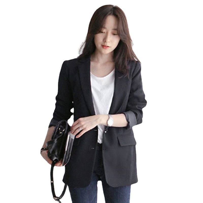 Small suit jacket women's Korean version loose 2025 Spring and Autumn British style black short student suit small top Small suit jacket women's Korean version loose 2025 Spring and Autumn British style black short student suit small top