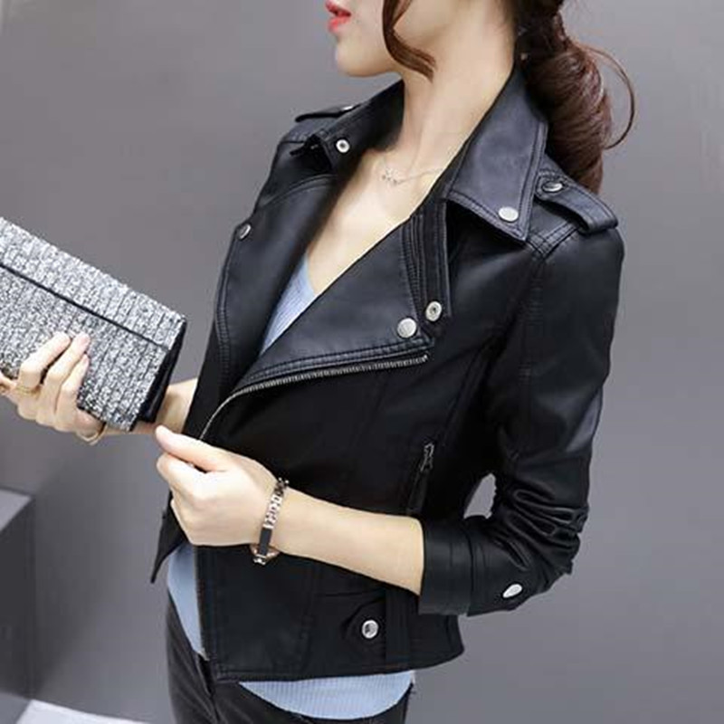 2025 Spring and Autumn New PU Leather Jacket Women's Small Coat Short Motorcycle Black Casual Women's Slim Fit High Waist Leather Jacket 2025 Spring and Autumn New PU Leather Jacket Women's Small Coat Short Motorcycle Black Casual Women's Slim Fit High Waist Leather Jacket
