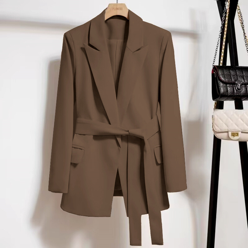 2025 Spring and Autumn New Korean style suit jacket with women's lace up, slim fit and slimming temperament, fashionable street style mini suit top 2025 Spring and Autumn New Korean style suit jacket with women's lace up, slim fit and slimming temperament, fashionable street style mini suit top