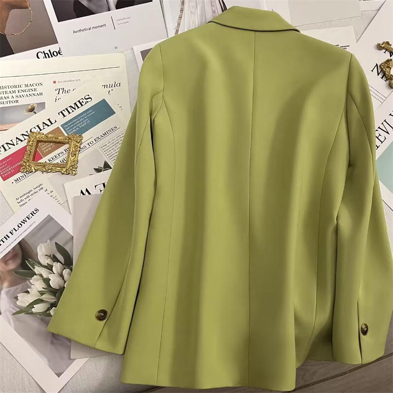 Spring and Autumn Suit Jacket for Women 2025 Autumn New Edition Avocado Color Internet Celebrity Fried Street Style Trendy Casual Suit Spring and Autumn Suit Jacket for Women 2025 Autumn New Edition Avocado Color Internet Celebrity Fried Street Style Trendy Casual Suit