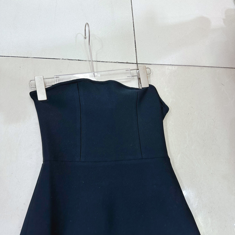 Thirteen lines new black strapless long dress with mesh arrangement for slimming effect, casual dress, formal dress A2 # 8171 Thirteen lines new black strapless long dress with mesh arrangement for slimming effect, casual dress, formal dress A2 # 8171