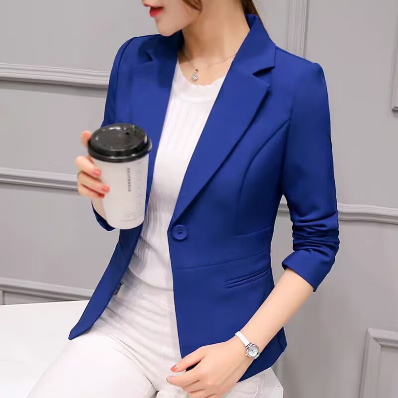 2025 Spring and Autumn New Professional Versatile Suit with Long Sleeve Korean Style, Tailored and Slim, Blue Coat for Women 2025 Spring and Autumn New Professional Versatile Suit with Long Sleeve Korean Style, Tailored and Slim, Blue Coat for Women