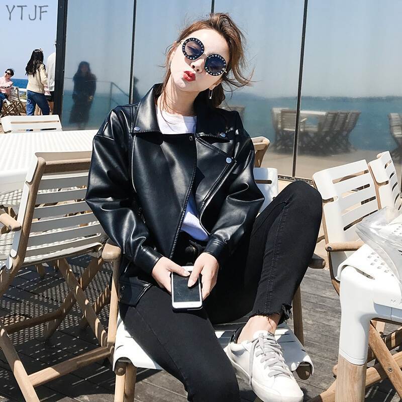 Small leather jacket women's short spring and autumn winter 2025 Korean version jacket student BF loose motorcycle leather jacket jacket jacket Small leather jacket women's short spring and autumn winter 2025 Korean version jacket student BF loose motorcycle leather jacket jacket jacket