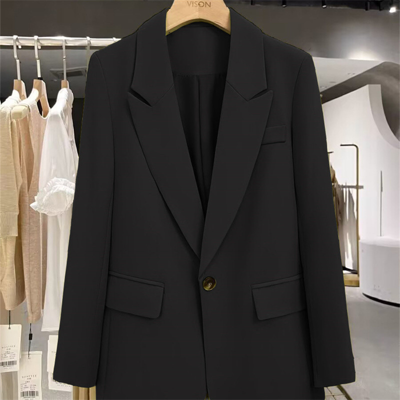 Coffee colored suit jacket for women in the spring and autumn of 2025, a new niche one button fashionable and versatile foreign trade women's small suit Coffee colored suit jacket for women in the spring and autumn of 2025, a new niche one button fashionable and versatile foreign trade women's small suit