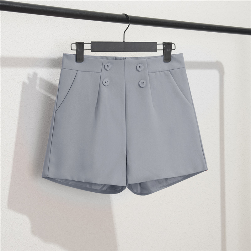 Off white suit shorts, women's black summer thin style, 2025 new loose high waisted A-line casual wide leg hot pants Off white suit shorts, women's black summer thin style, 2025 new loose high waisted A-line casual wide leg hot pants