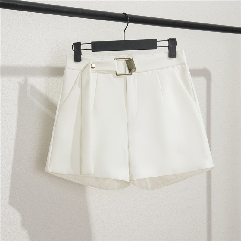 Khaki suit shorts women's black summer thin style 2025 new loose high waisted A-line casual wide leg trousers Khaki suit shorts women's black summer thin style 2025 new loose high waisted A-line casual wide leg trousers