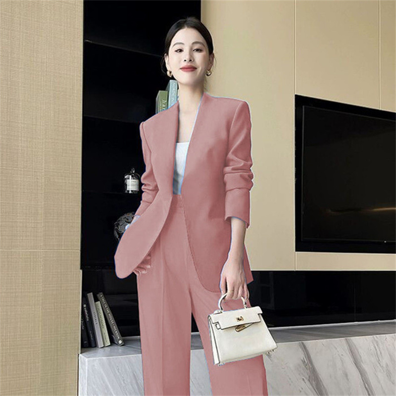Spring and Autumn Korean version medium long slim fit small suit set for women in the spring of 2025, paired with explosive street casual suit temperament for women Spring and Autumn Korean version medium long slim fit small suit set for women in the spring of 2025, paired with explosive street casual suit temperament for women