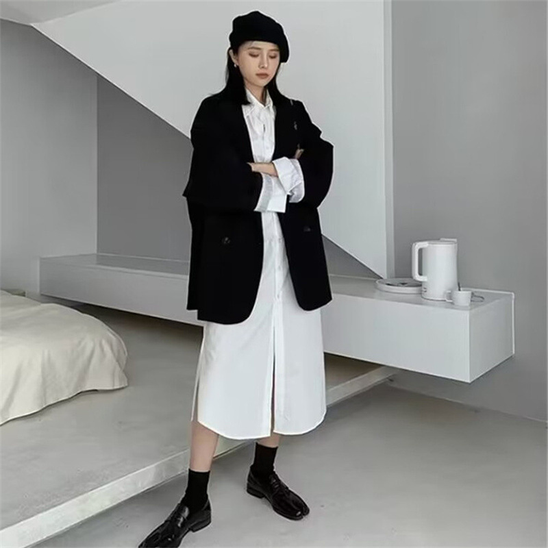 Spring and Autumn White Suit Jacket for Women 2025 Spring and Autumn New Style Leisure Internet Celebrity Explosive Street Loose Small Suit Spring and Autumn White Suit Jacket for Women 2025 Spring and Autumn New Style Leisure Internet Celebrity Explosive Street Loose Small Suit