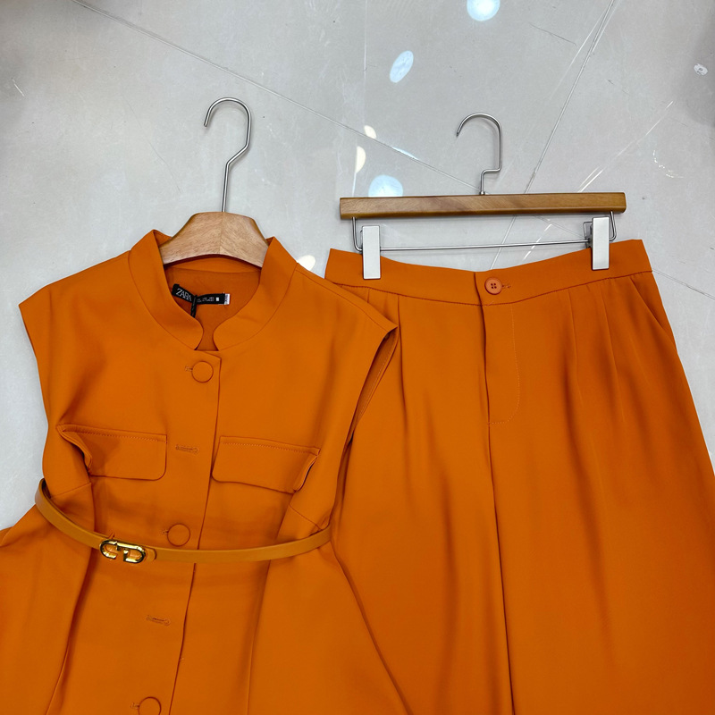 Thirteen Rows Cross border Amazon French Niche Single breasted Vest+Slimming Casual Pants Set A2 # 8152 Thirteen Rows Cross border Amazon French Niche Single breasted Vest+Slimming Casual Pants Set A2 # 8152