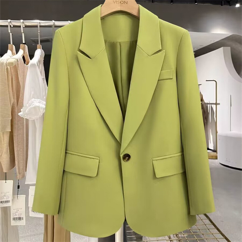 Coffee colored suit jacket for women in the spring and autumn of 2025, a new niche one button fashionable and versatile foreign trade women's small suit Coffee colored suit jacket for women in the spring and autumn of 2025, a new niche one button fashionable and versatile foreign trade women's small suit