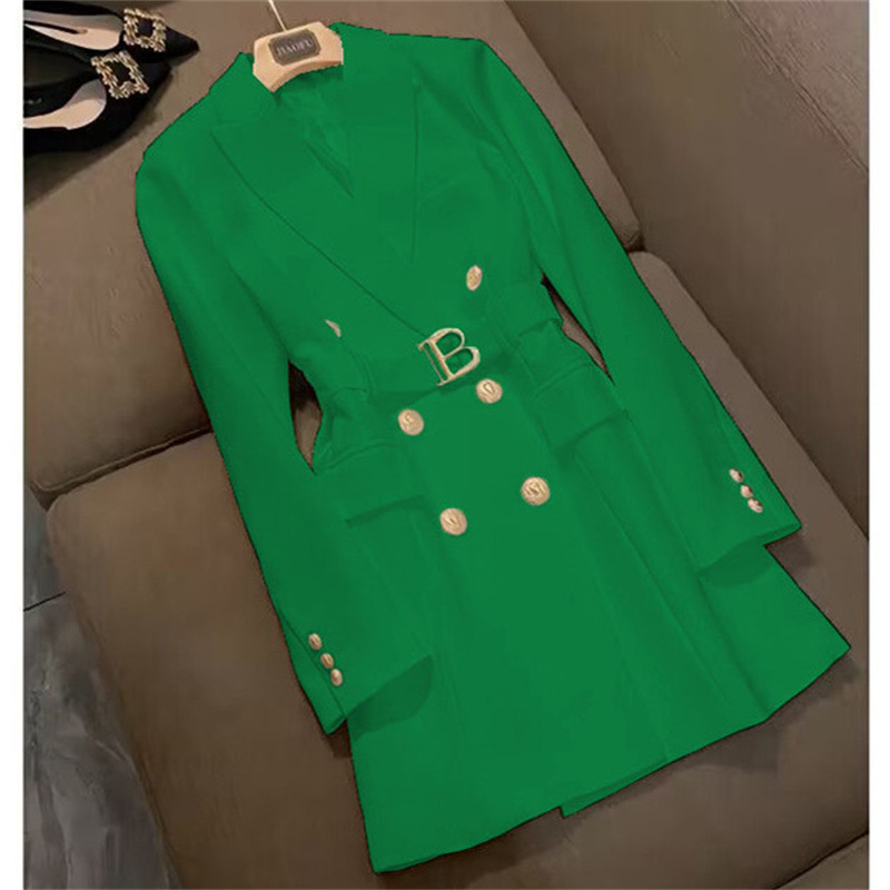 High end explosive street suit jacket for women, mid to long style, 2025 Spring and Autumn new style, British style, single breasted trench coat trend High end explosive street suit jacket for women, mid to long style, 2025 Spring and Autumn new style, British style, single breasted trench coat trend