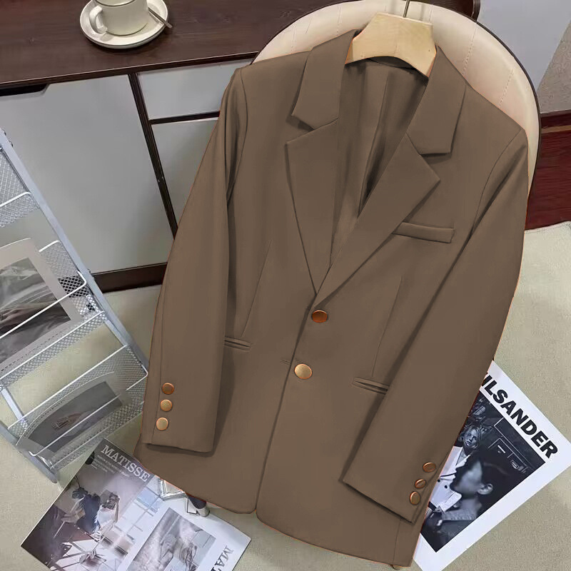 Autumn suit jacket for women 2025 Spring and Autumn new Korean version casual commuting temperament goddess Fan Ka color suit jacket Autumn suit jacket for women 2025 Spring and Autumn new Korean version casual commuting temperament goddess Fan Ka color suit jacket