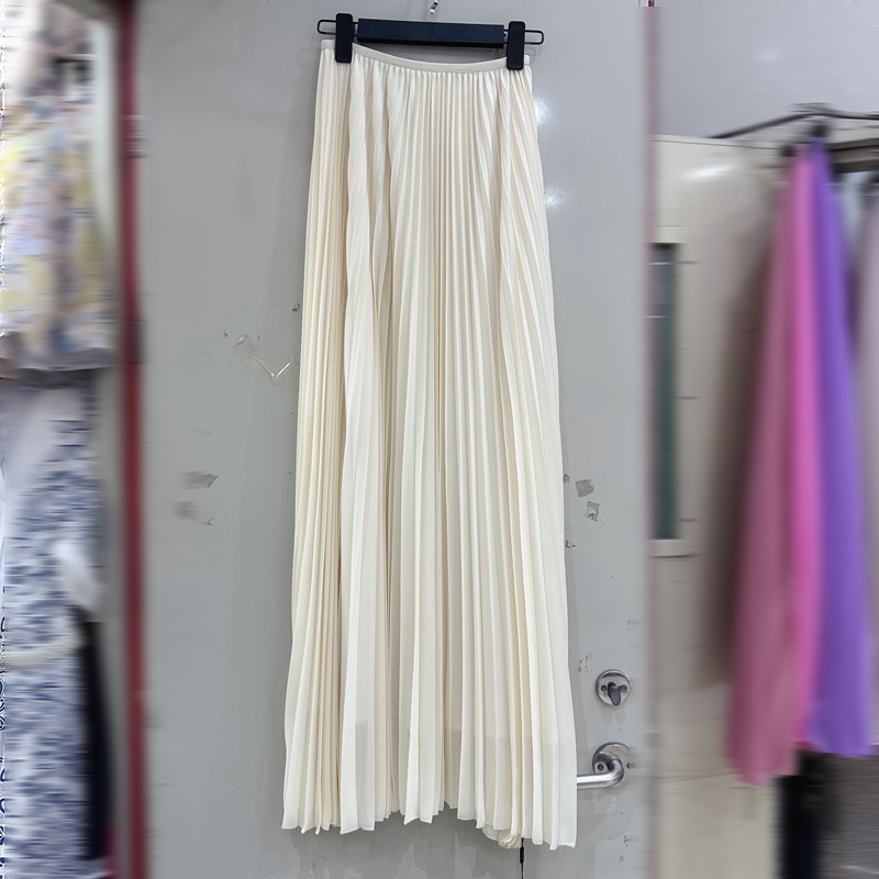 Thirteen line Australian lightweight chiffon white pleated skirt elegant long style high-end pleated yarn skirt C1 # 1937 Thirteen line Australian lightweight chiffon white pleated skirt elegant long style high-end pleated yarn skirt C1 # 1937