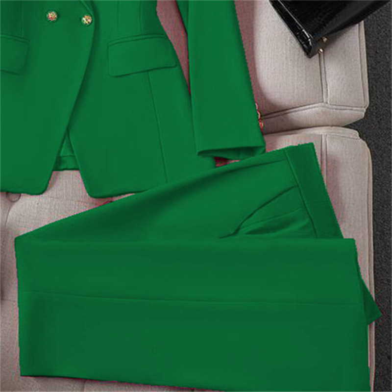 Small suit retro jacket slim fashion 2025 Spring and Autumn women's Korean version casual design sense top and trousers set Small suit retro jacket slim fashion 2025 Spring and Autumn women's Korean version casual design sense top and trousers set