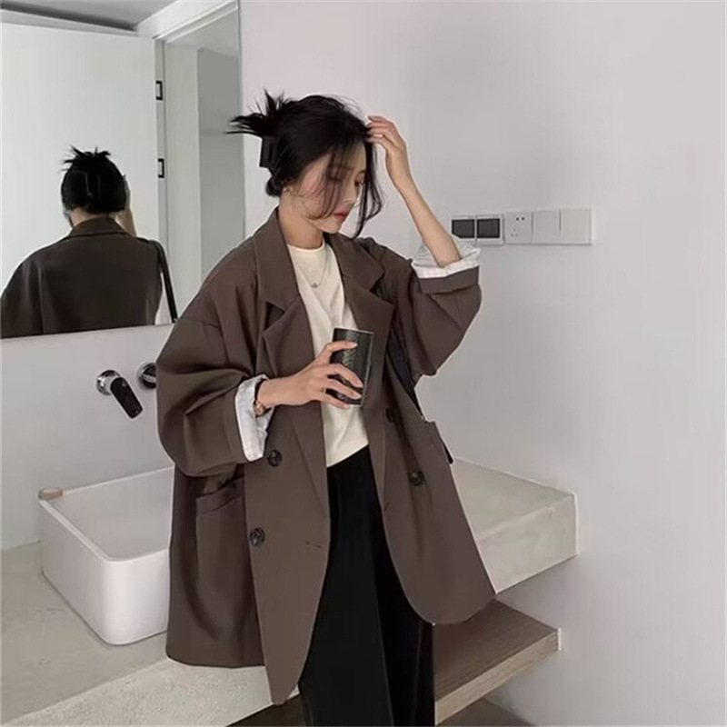 Spring and Autumn White Suit Jacket for Women 2025 Spring and Autumn New Style Leisure Internet Celebrity Explosive Street Loose Small Suit Spring and Autumn White Suit Jacket for Women 2025 Spring and Autumn New Style Leisure Internet Celebrity Explosive Street Loose Small Suit