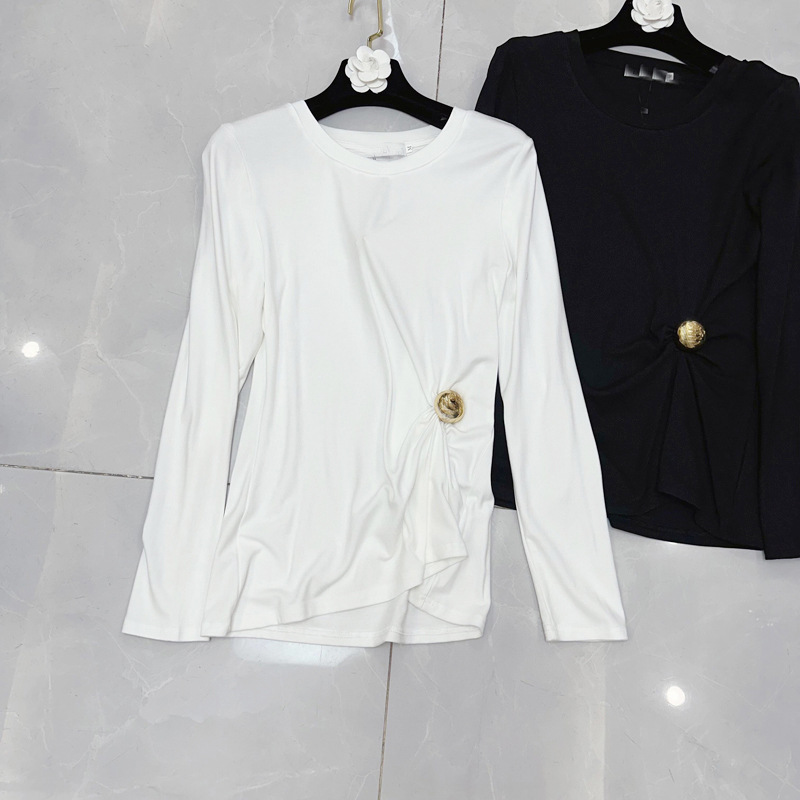 Thirteen Rows South Oil High Cargo Round Neck Pebble Gold Buckle Pinch Fold Waist Cotton Tank Top A3 # 8853 Thirteen Rows South Oil High Cargo Round Neck Pebble Gold Buckle Pinch Fold Waist Cotton Tank Top A3 # 8853