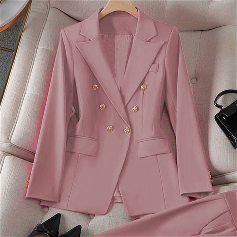 Small suit retro jacket slim fashion 2025 Spring and Autumn women's Korean version casual design sense top and trousers set Small suit retro jacket slim fashion 2025 Spring and Autumn women's Korean version casual design sense top and trousers set