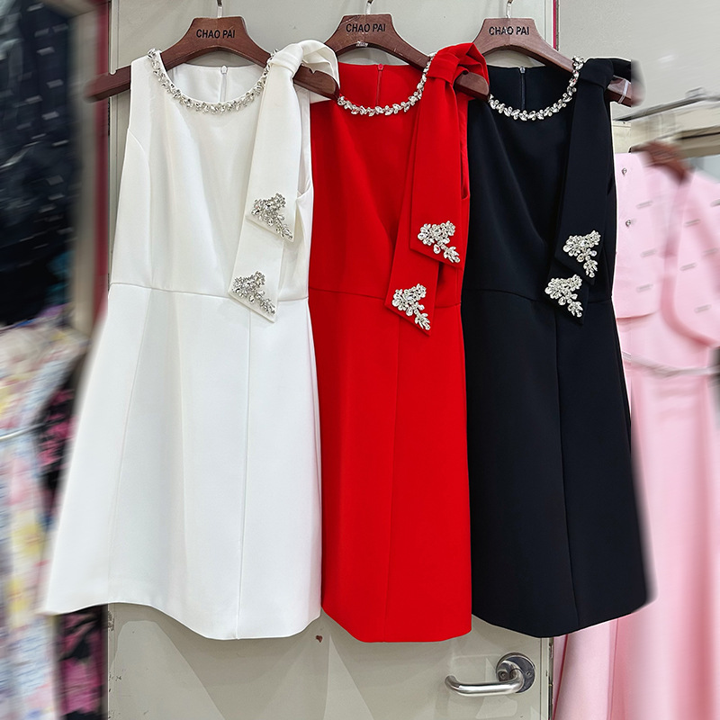 Thirteen elements of Australia's gentle design with a touch of gold, American party high-end diamond sleeveless A-line dress A2 # 1016