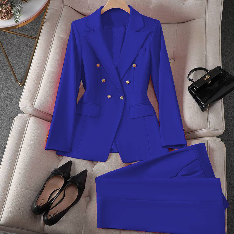 Small suit retro jacket slim fashion 2025 Spring and Autumn women's Korean version casual design sense top and trousers set Small suit retro jacket slim fashion 2025 Spring and Autumn women's Korean version casual design sense top and trousers set