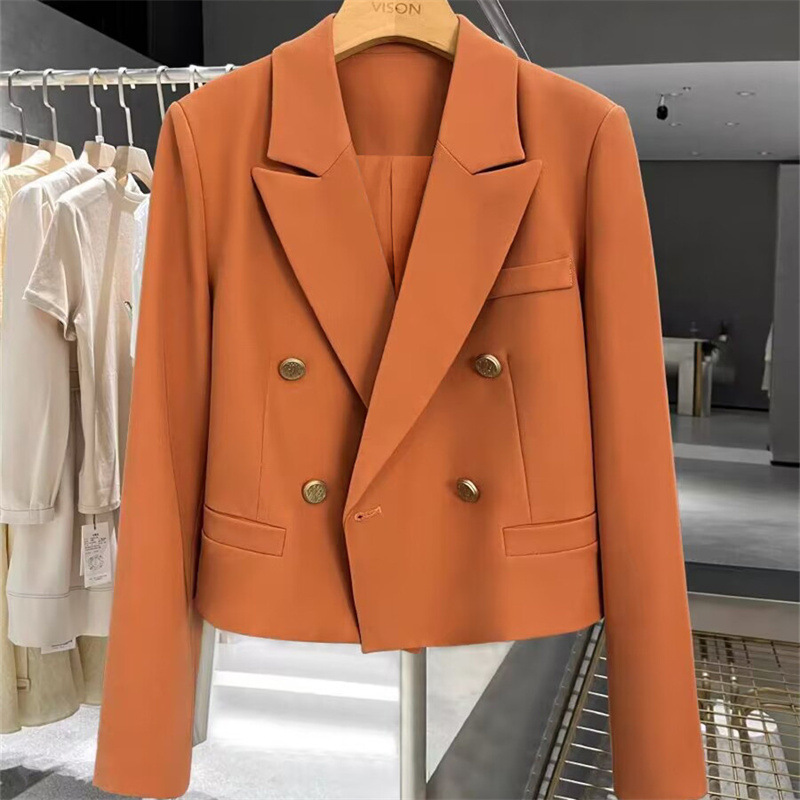 Suit jacket for women, 2025 avocado autumn new style, foreign trade temperament, explosive street style, short and short casual suit Suit jacket for women, 2025 avocado autumn new style, foreign trade temperament, explosive street style, short and short casual suit