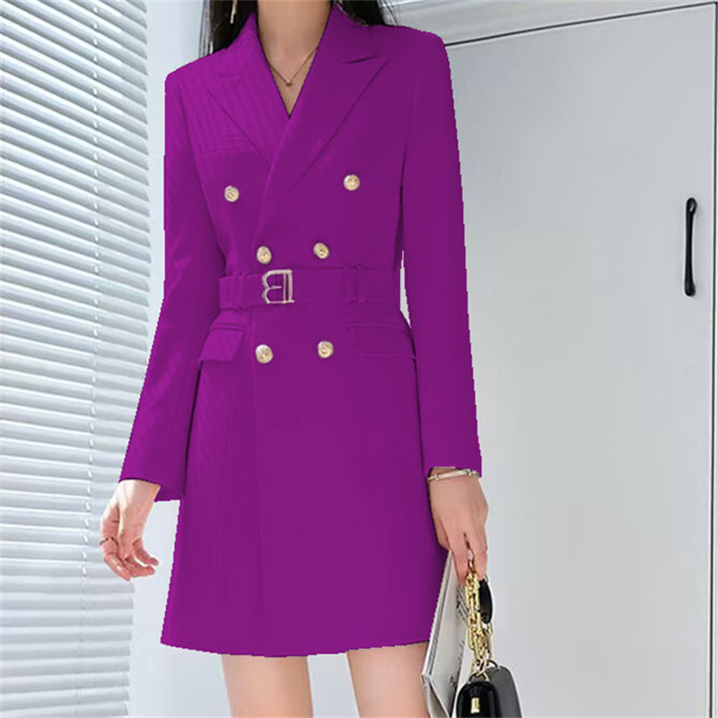 2025 Korean version suit jacket for women, mid length spring and autumn trench coat for women, new double breasted long suit for women 2025 Korean version suit jacket for women, mid length spring and autumn trench coat for women, new double breasted long suit for women