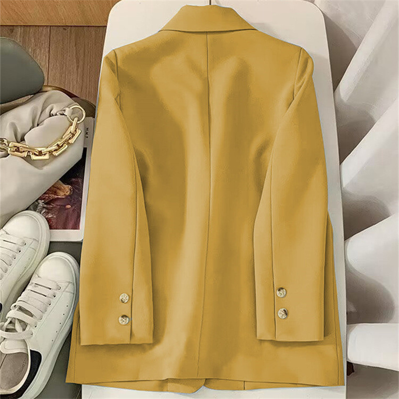 Suit jacket for women in spring, new Korean version classic two button temperament, lemon color loose casual internet famous small suit Suit jacket for women in spring, new Korean version classic two button temperament, lemon color loose casual internet famous small suit