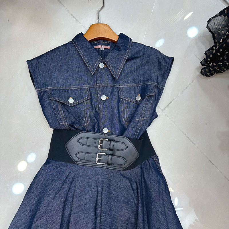 Thirteen line Australian designer denim suit sleeveless vest top jumpsuit half skirt A2 # 8501 Thirteen line Australian designer denim suit sleeveless vest top jumpsuit half skirt A2 # 8501