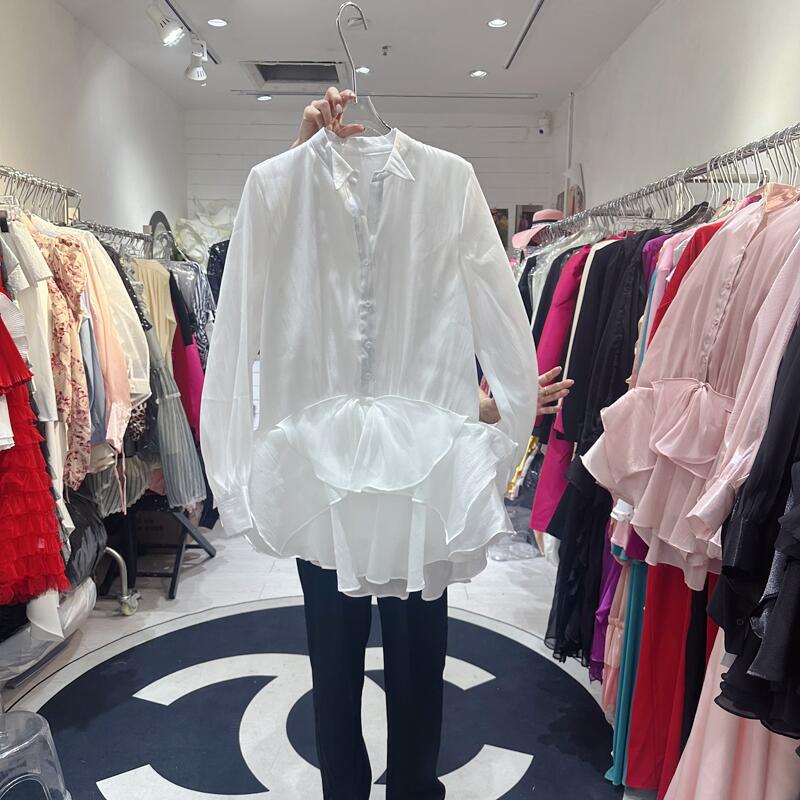 Thirteen Rows Vietnam Exquisite Gentle French Fashionable Gold Banquet Pong Long Sleeve Shirt Dress A2 # 8092 Thirteen Rows Vietnam Exquisite Gentle French Fashionable Gold Banquet Pong Long Sleeve Shirt Dress A2 # 8092