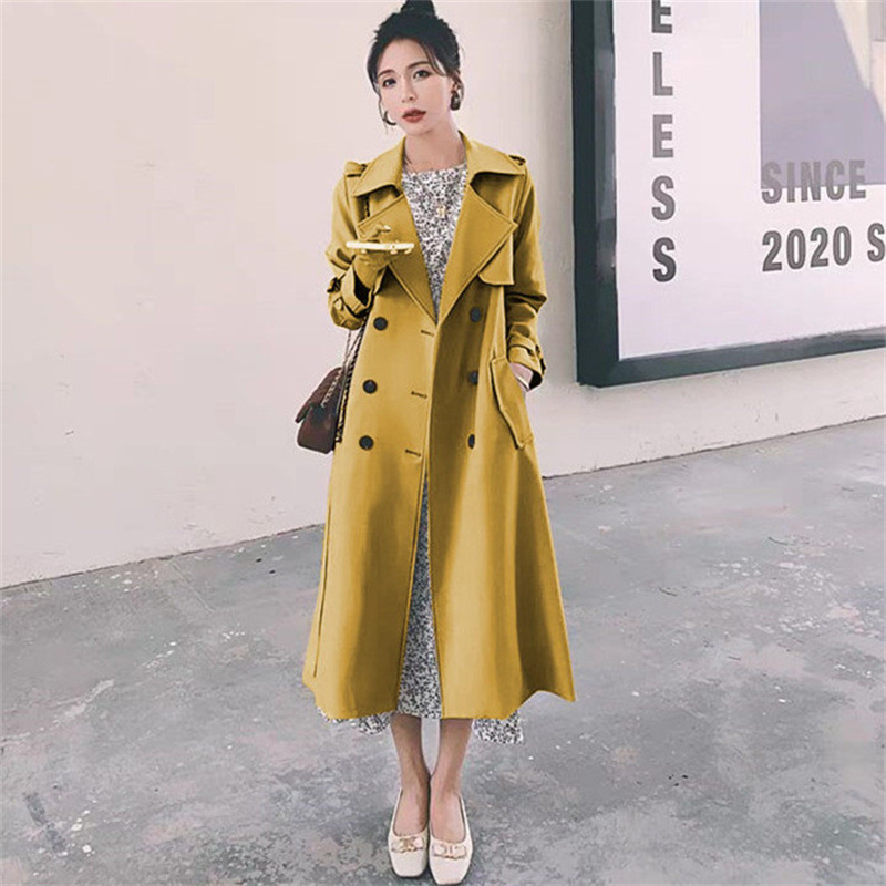 Wind coat jacket for women 2025 Korean version new spring and autumn British style medium long short popular khaki coat Wind coat jacket for women 2025 Korean version new spring and autumn British style medium long short popular khaki coat