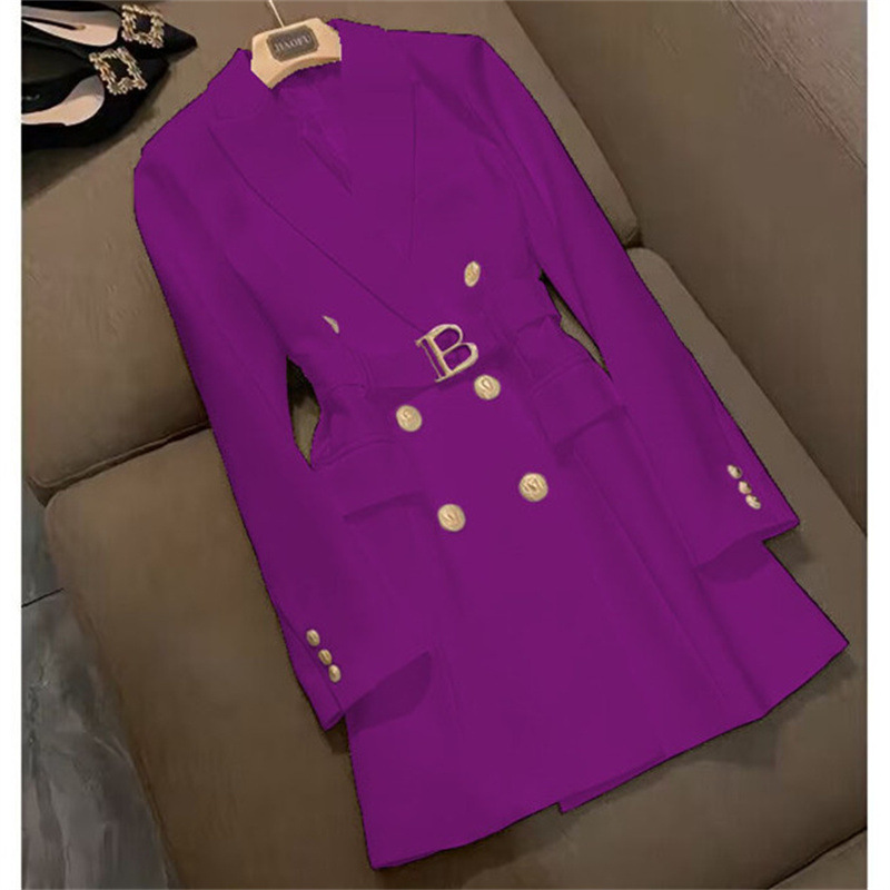 High end explosive street suit jacket for women, mid to long style, 2025 Spring and Autumn new style, British style, single breasted trench coat trend High end explosive street suit jacket for women, mid to long style, 2025 Spring and Autumn new style, British style, single breasted trench coat trend