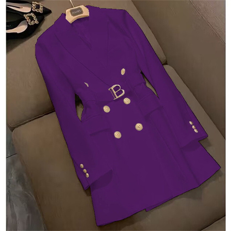 High end explosive street suit jacket for women, mid to long style, 2025 Spring and Autumn new style, British style, single breasted trench coat trend High end explosive street suit jacket for women, mid to long style, 2025 Spring and Autumn new style, British style, single breasted trench coat trend