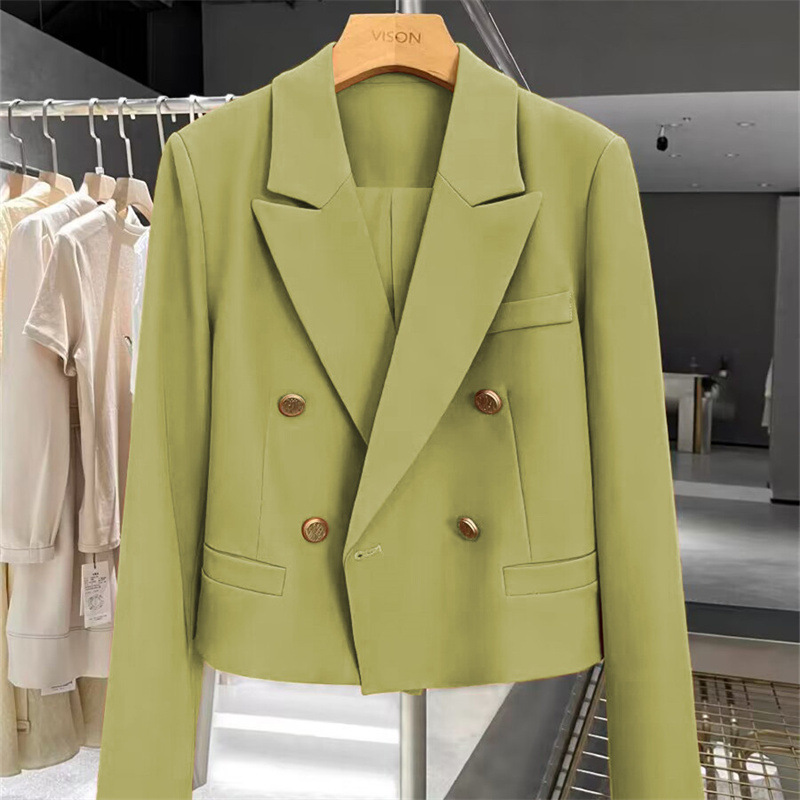 Suit jacket for women, 2025 avocado autumn new style, foreign trade temperament, explosive street style, short and short casual suit