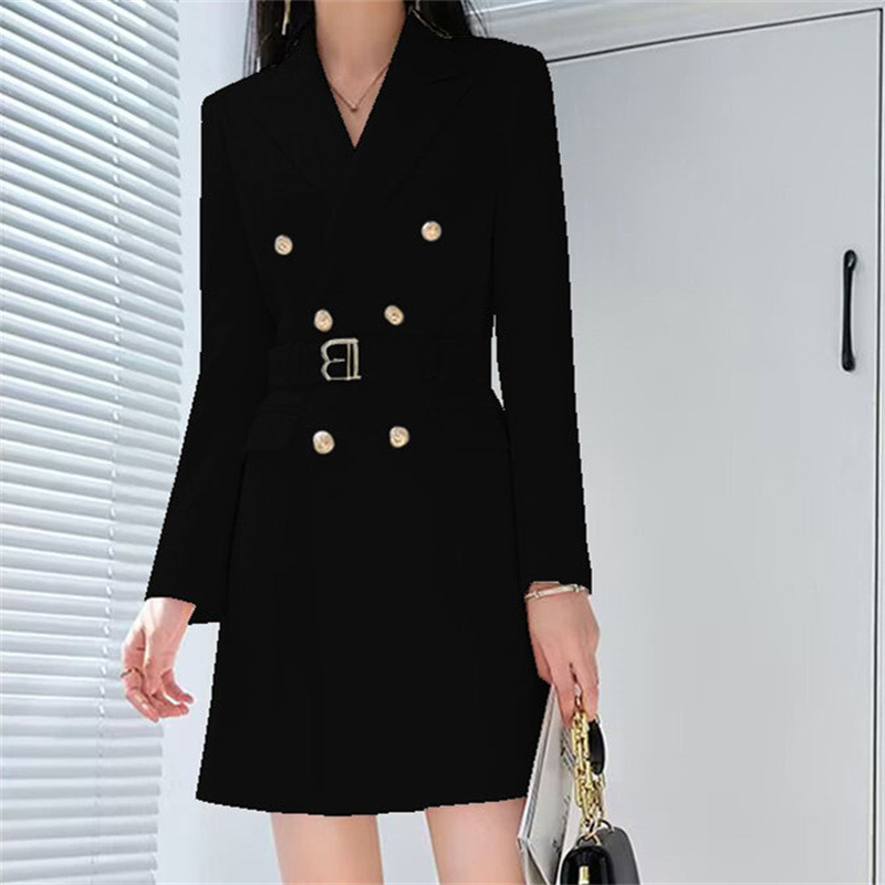 2025 Korean version suit jacket for women, mid length spring and autumn trench coat for women, new double breasted long suit for women 2025 Korean version suit jacket for women, mid length spring and autumn trench coat for women, new double breasted long suit for women