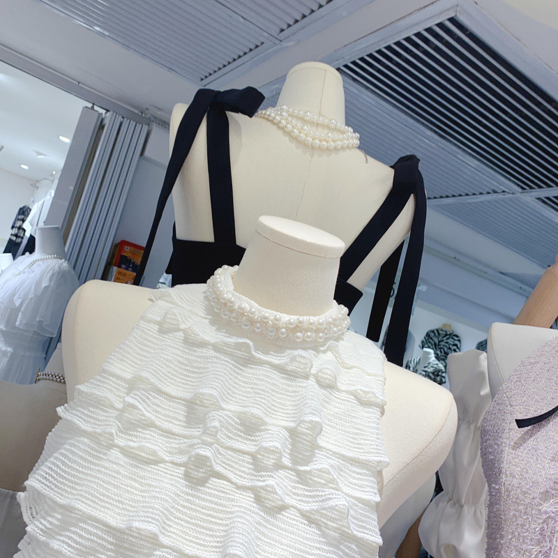 Thirteen Elements Summer New Style Pure and Gentle socialite style Round Neck Nail Beaded Sleeveless Tank Top+Half Skirt Set C4 # 3662 Thirteen Elements Summer New Style Pure and Gentle socialite style Round Neck Nail Beaded Sleeveless Tank Top+Half Skirt Set C4 # 3662