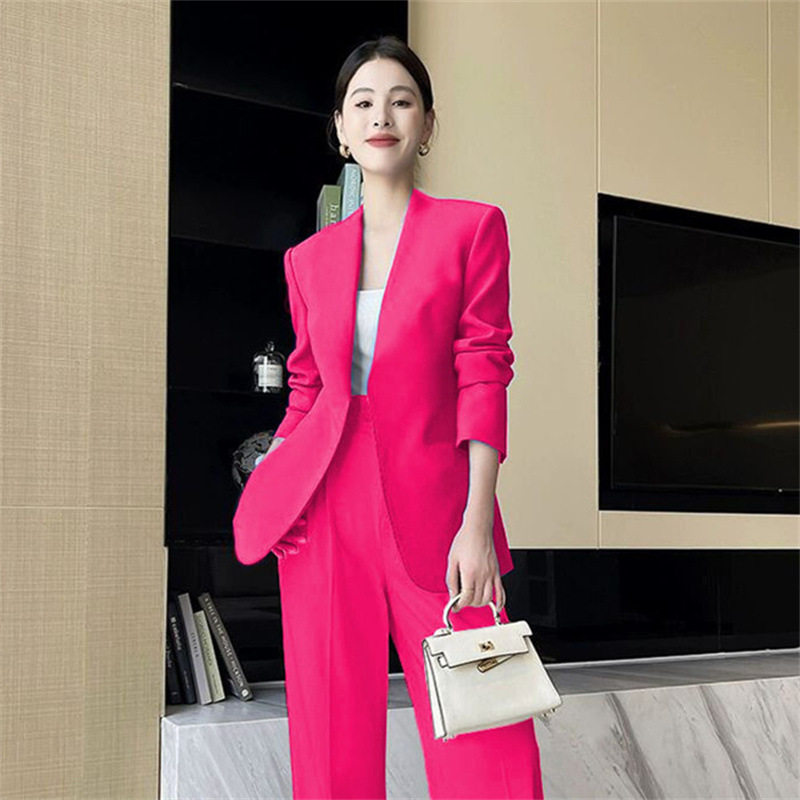 Spring and Autumn Korean version medium long slim fit small suit set for women in the spring of 2025, paired with explosive street casual suit temperament for women Spring and Autumn Korean version medium long slim fit small suit set for women in the spring of 2025, paired with explosive street casual suit temperament for women