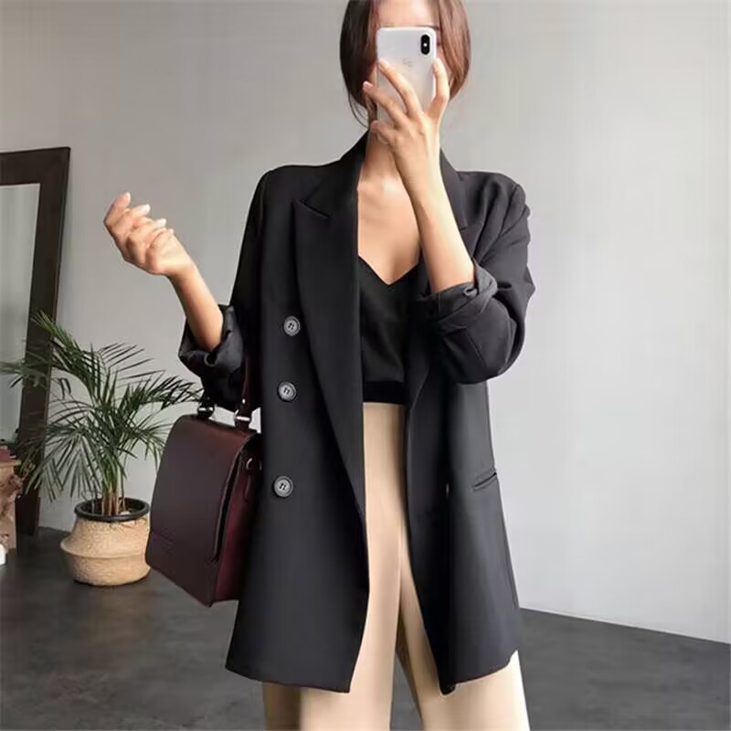Suit jacket for women 2025 Spring and Autumn Internet celebrity new autumn outfit Korean version loose suit brown casual suit jacket for women Suit jacket for women 2025 Spring and Autumn Internet celebrity new autumn outfit Korean version loose suit brown casual suit jacket for women