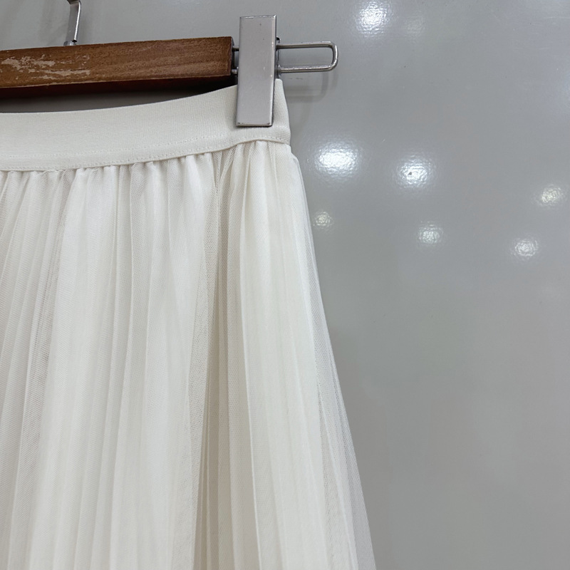 Thirteen line high-end hanging mesh skirt, high waisted pleated skirt, mid length fluffy skirt, pearl skirt C1 # 1938 Thirteen line high-end hanging mesh skirt, high waisted pleated skirt, mid length fluffy skirt, pearl skirt C1 # 1938