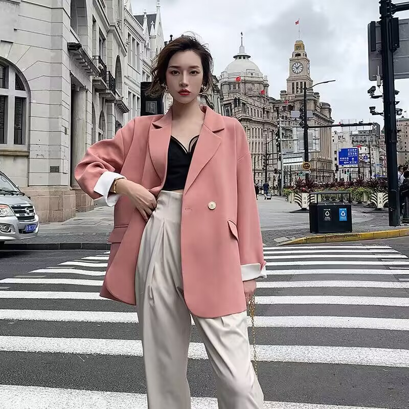 Suit jacket for women 2025 Spring and Autumn Internet celebrity new autumn outfit Korean version loose suit brown casual suit jacket for women Suit jacket for women 2025 Spring and Autumn Internet celebrity new autumn outfit Korean version loose suit brown casual suit jacket for women